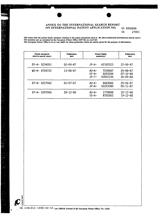 Canadian Patent Document 1341612. Prosecution Correspondence 19980210. Image 26 of 26