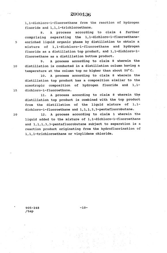 Document de brevet canadien 2000136. Revendications 19901104. Image 2 de 2