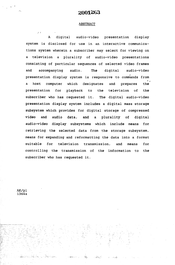Document de brevet canadien 2001263. Abrégé 19900425. Image 1 de 1