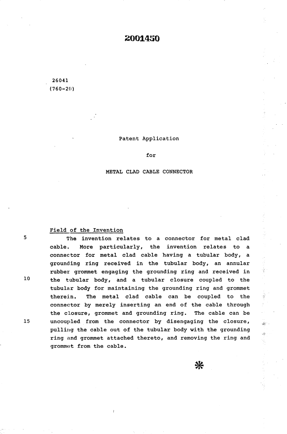 Document de brevet canadien 2001450. Description 19940716. Image 1 de 14
