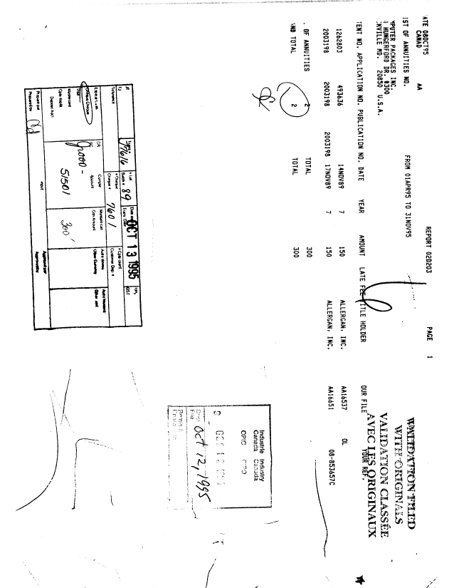 Canadian Patent Document 2003198. Fees 19941212. Image 1 of 1