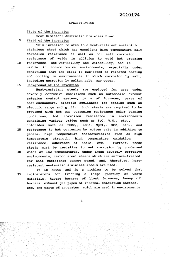 Canadian Patent Document 2010174. Description 19940121. Image 1 of 18