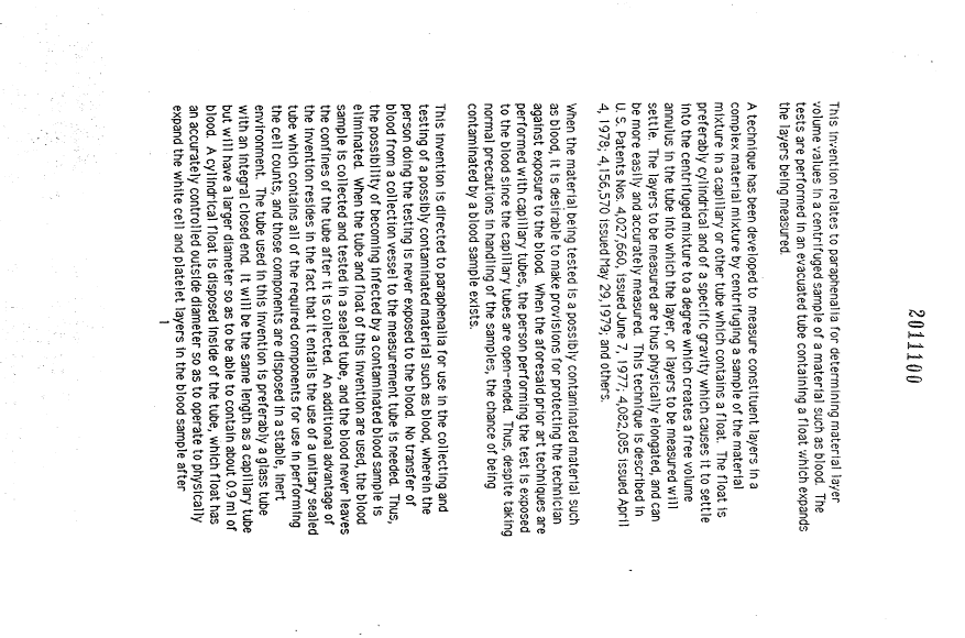 Document de brevet canadien 2011100. Description 19931226. Image 1 de 7