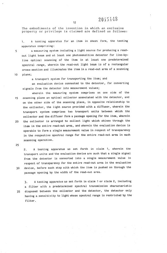 Document de brevet canadien 2015148. Revendications 19940401. Image 1 de 3