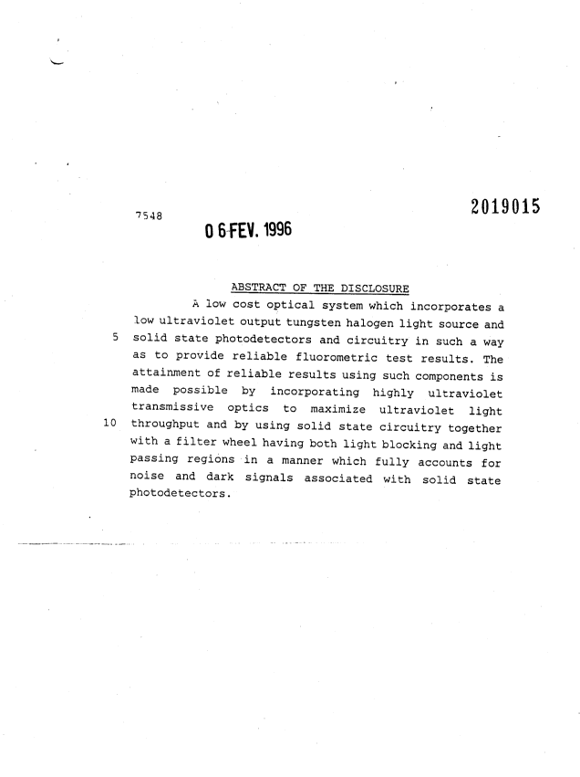 Document de brevet canadien 2019015. Abrégé 19960206. Image 1 de 1