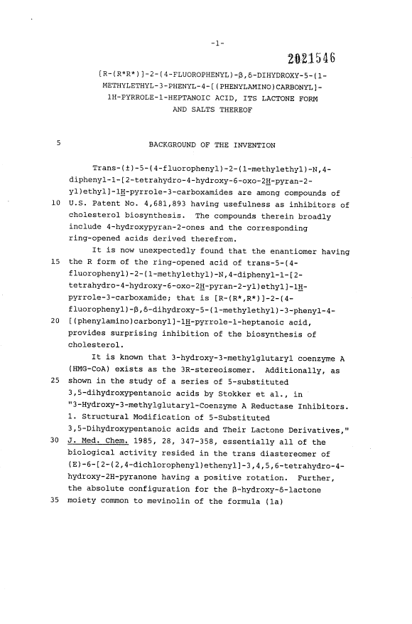 Canadian Patent Document 2021546. Description 19931201. Image 1 of 21