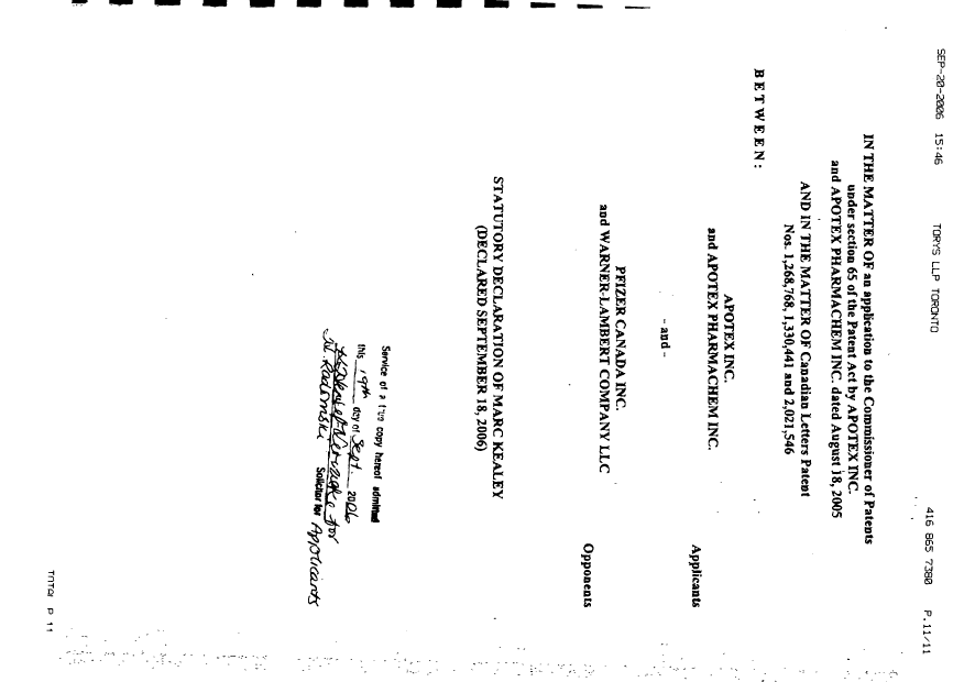 Document de brevet canadien 2021546. Correspondance 20051220. Image 11 de 11