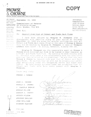 Canadian Patent Document 2026630. Correspondence 19911210. Image 1 of 1