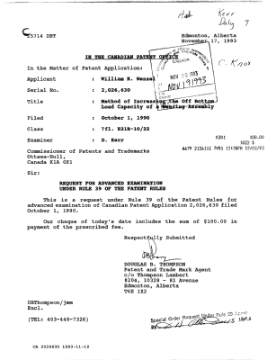 Canadian Patent Document 2026630. Prosecution-Amendment 19921219. Image 1 of 2