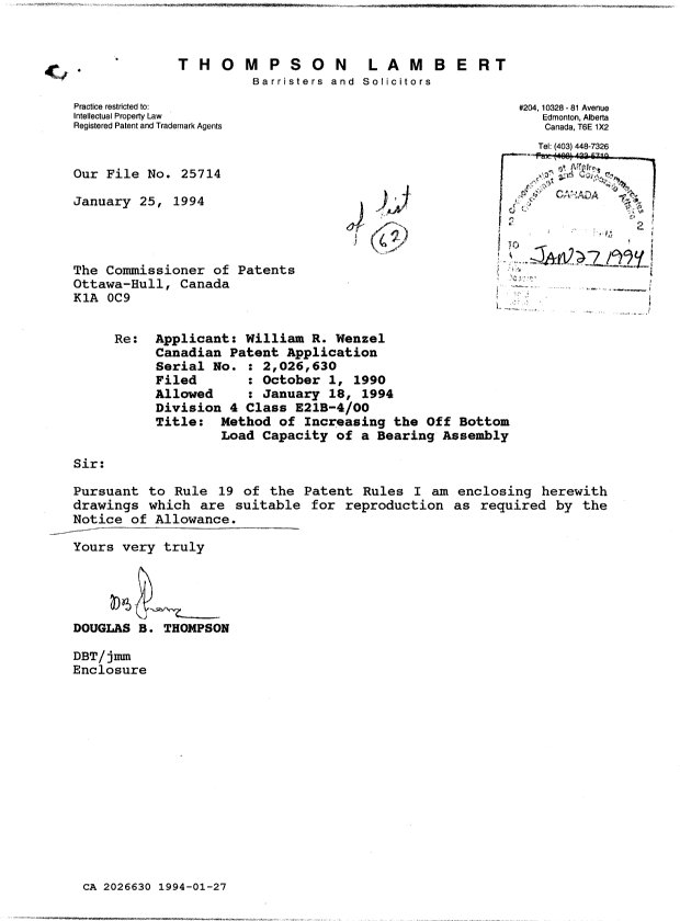 Canadian Patent Document 2026630. Prosecution-Amendment 19931227. Image 1 of 1