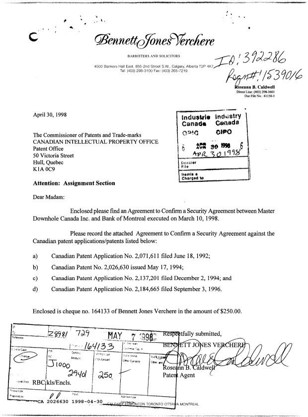 Canadian Patent Document 2026630. Assignment 19971230. Image 1 of 1