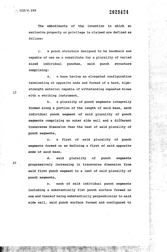 Document de brevet canadien 2029424. Revendications 19910531. Image 1 de 2