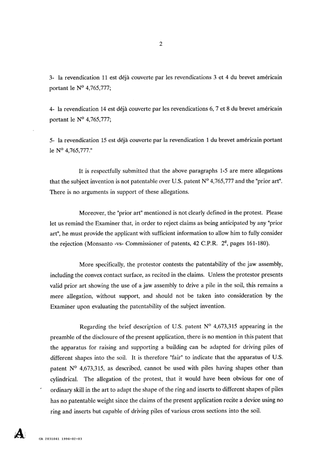 Canadian Patent Document 2031041. Prosecution-Amendment 19931203. Image 2 of 3