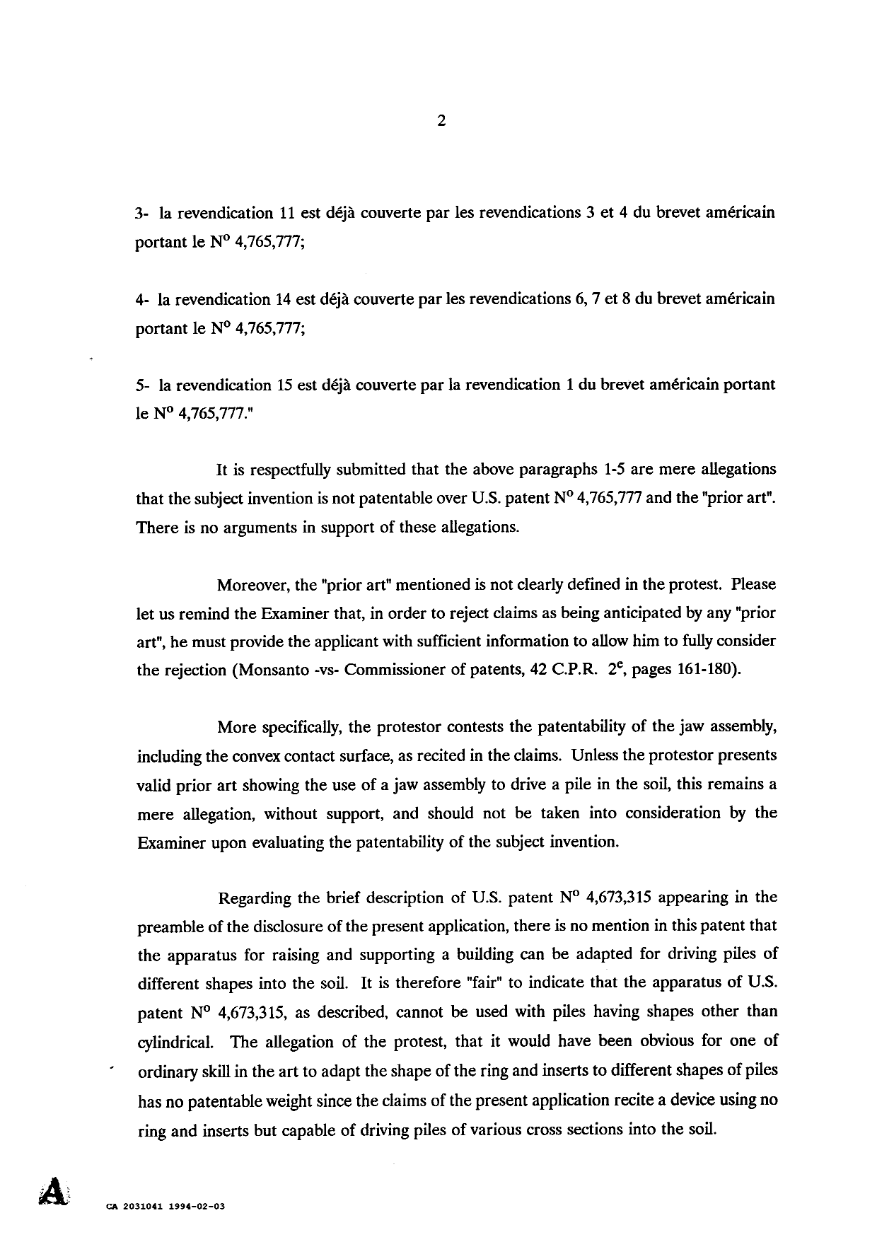 Canadian Patent Document 2031041. Prosecution-Amendment 19931203. Image 2 of 3