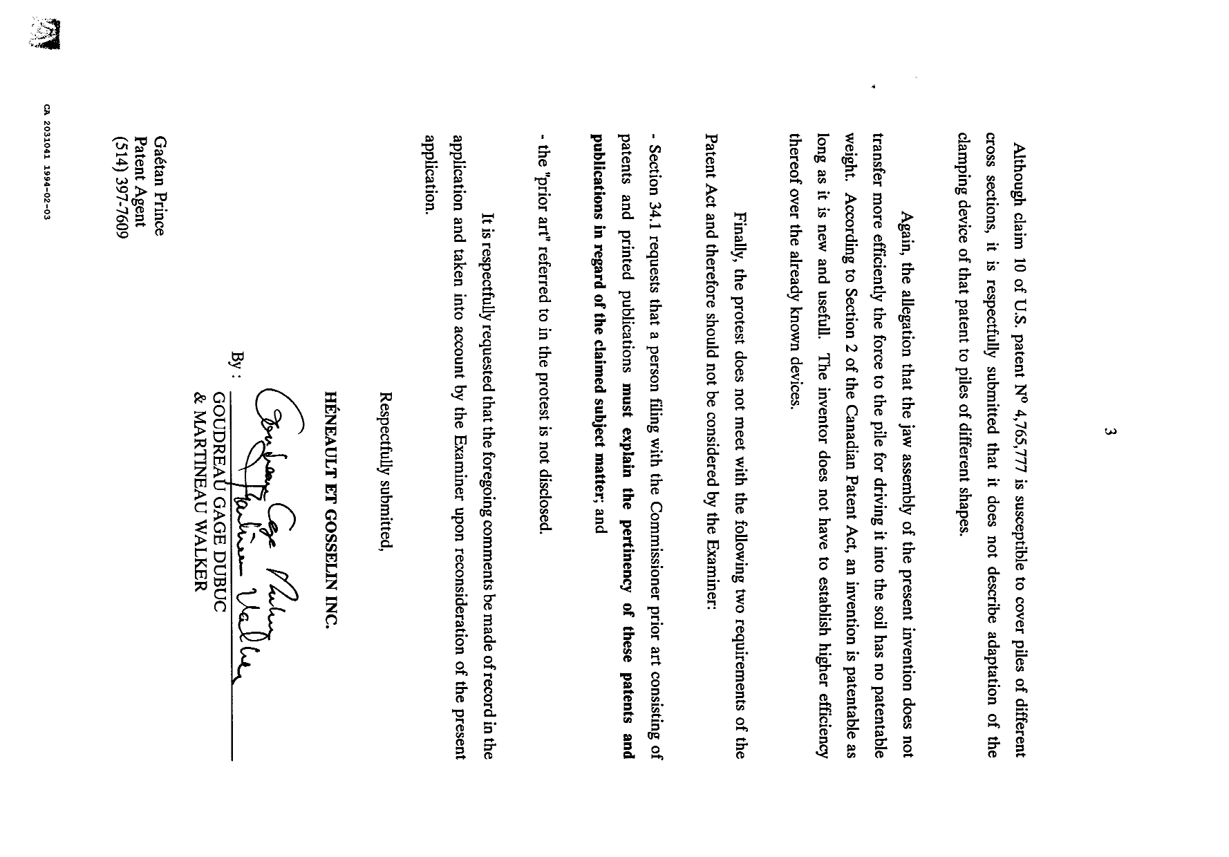 Document de brevet canadien 2031041. Poursuite-Amendment 19931203. Image 3 de 3