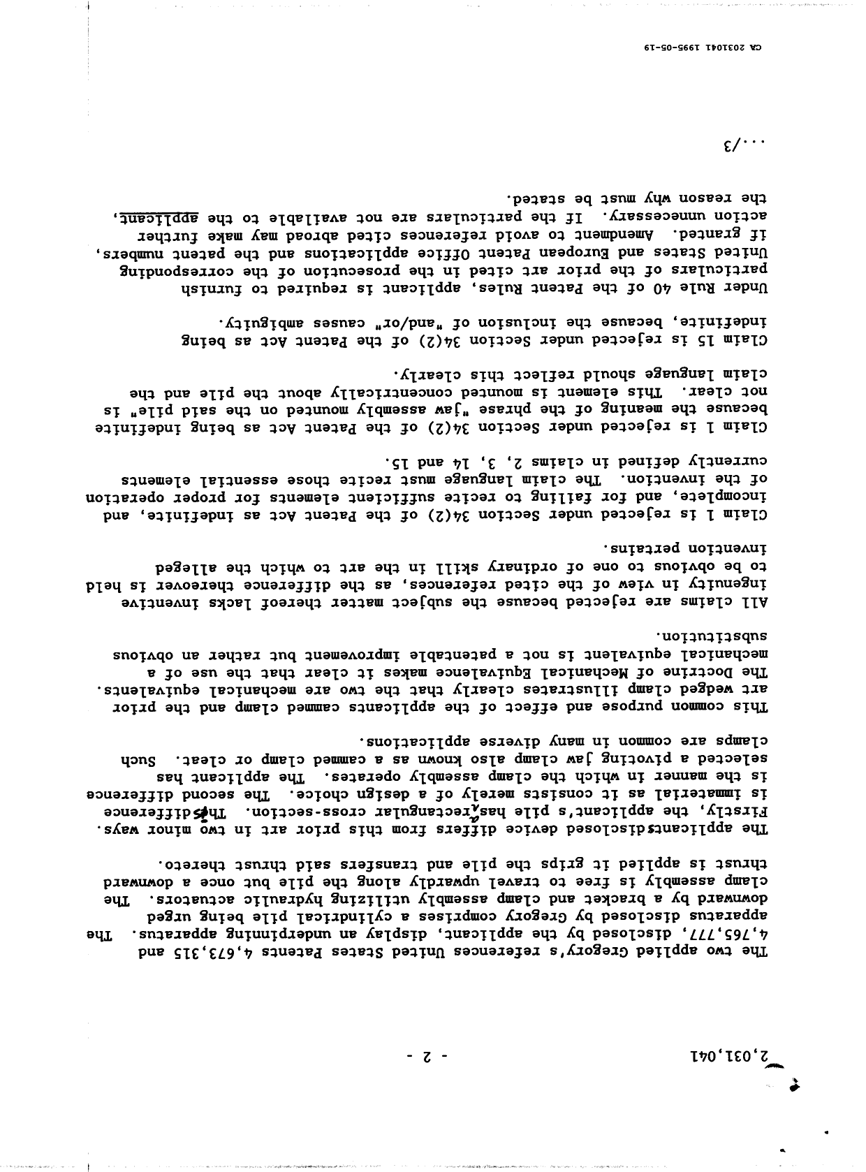 Document de brevet canadien 2031041. Poursuite-Amendment 19941219. Image 2 de 3