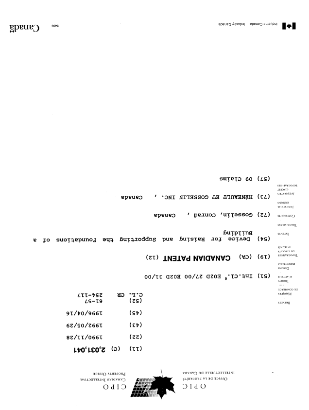Document de brevet canadien 2031041. Page couverture 19951223. Image 1 de 1