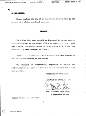 Canadian Patent Document 2031041. Prosecution-Amendment 19951229. Image 2 of 2
