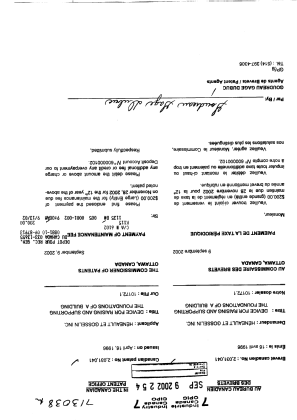Document de brevet canadien 2031041. Taxes 20011209. Image 1 de 1