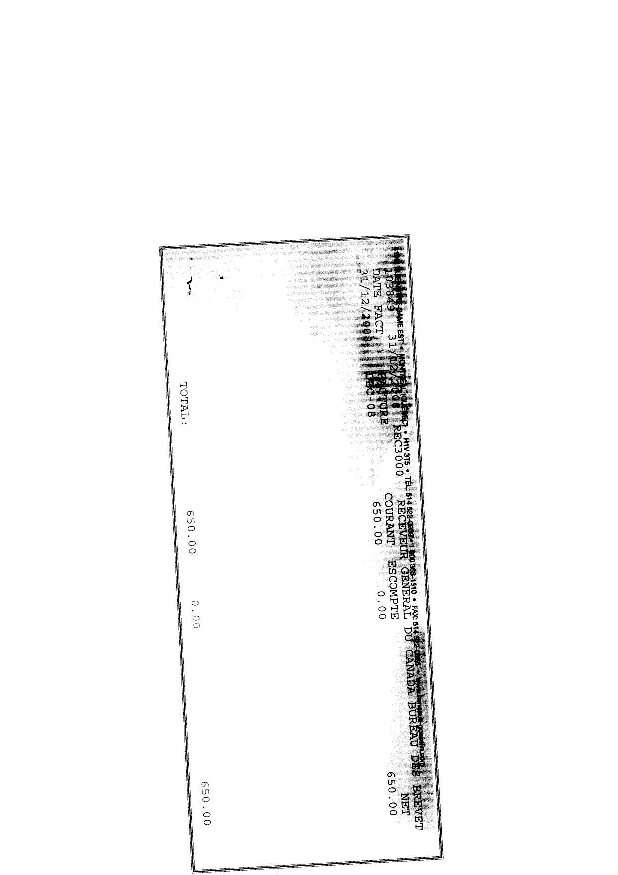 Document de brevet canadien 2031041. Taxes 20081219. Image 2 de 2