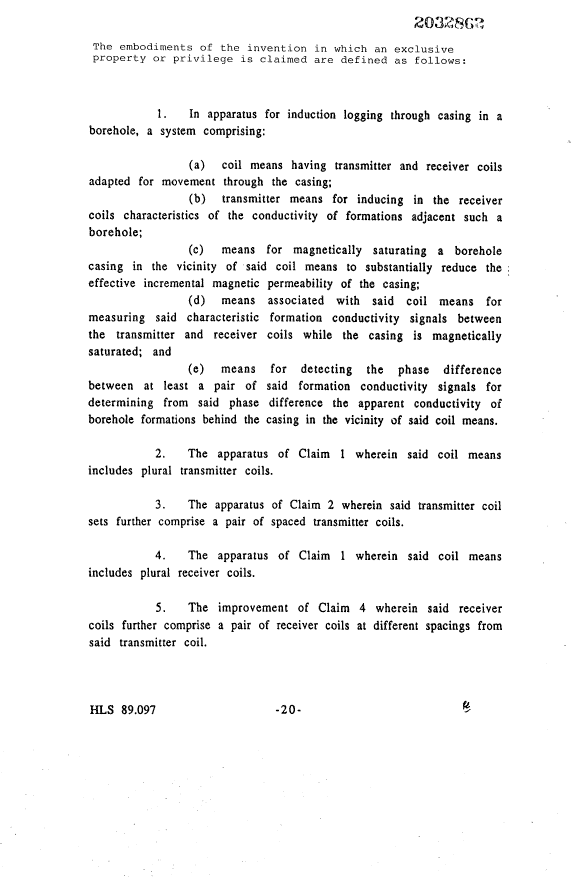 Document de brevet canadien 2032862. Revendications 19931214. Image 1 de 5