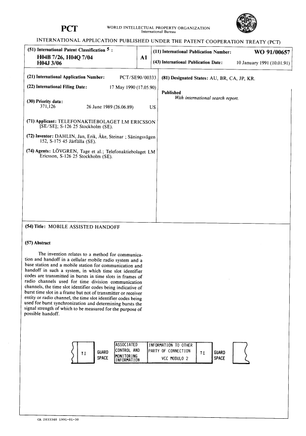 Canadian Patent Document 2033340. PCT 19901230. Image 1 of 36