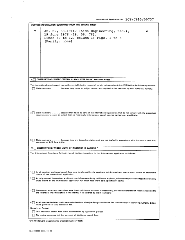 Canadian Patent Document 2034005. International Preliminary Examination Report 19910206. Image 2 of 49