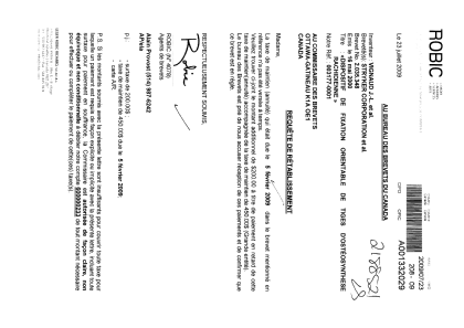 Canadian Patent Document 2035348. Fees 20081223. Image 1 of 1