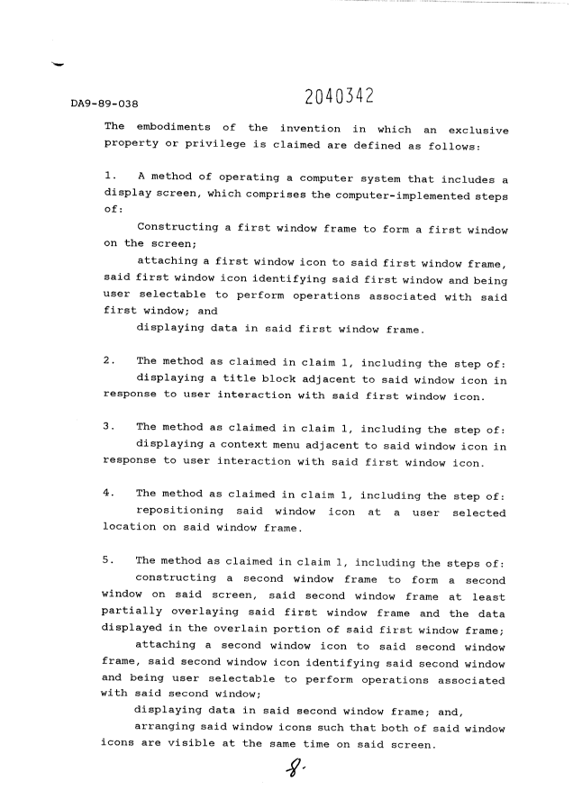 Document de brevet canadien 2040342. Revendications 19950411. Image 1 de 4