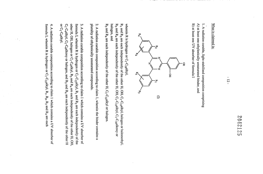 Canadian Patent Document 2042125. Claims 19931209. Image 1 of 3