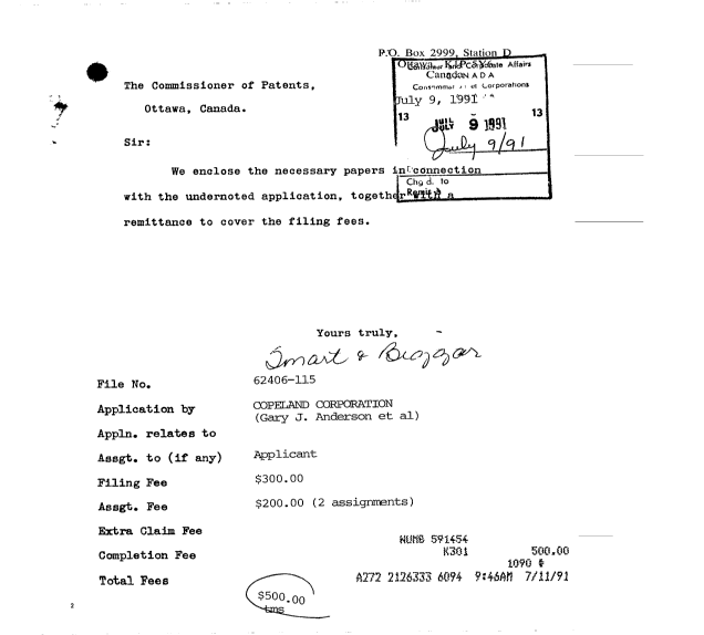 Document de brevet canadien 2046548. Cession 19910709. Image 1 de 12