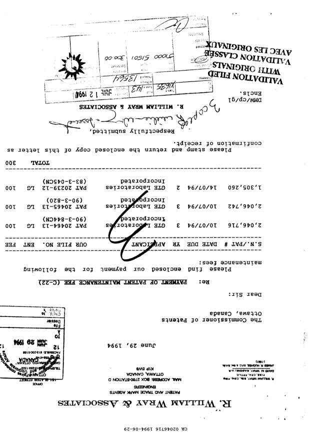 Canadian Patent Document 2046716. Fees 19931229. Image 1 of 1
