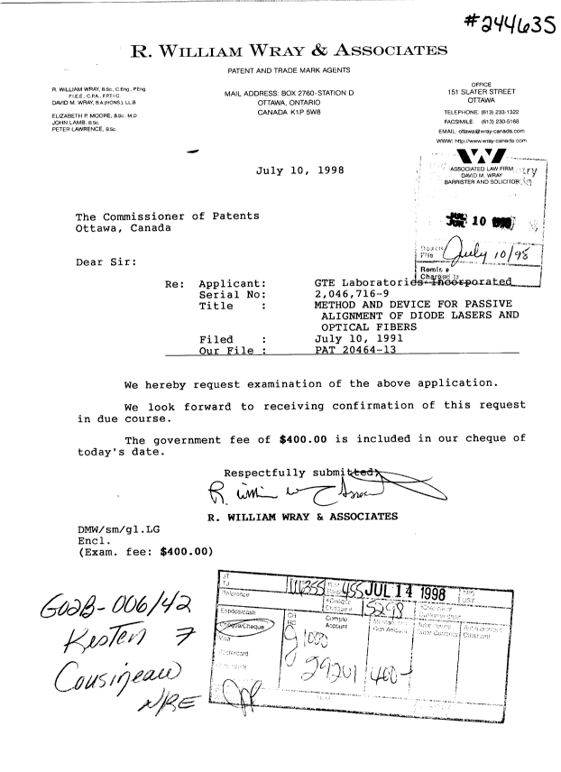 Canadian Patent Document 2046716. Prosecution-Amendment 19971210. Image 1 of 1