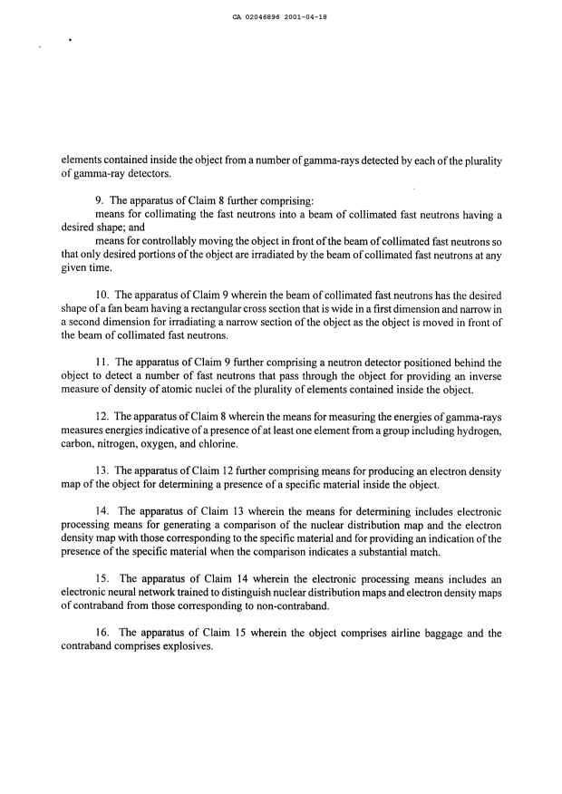 Document de brevet canadien 2046896. Poursuite-Amendment 20010418. Image 10 de 10