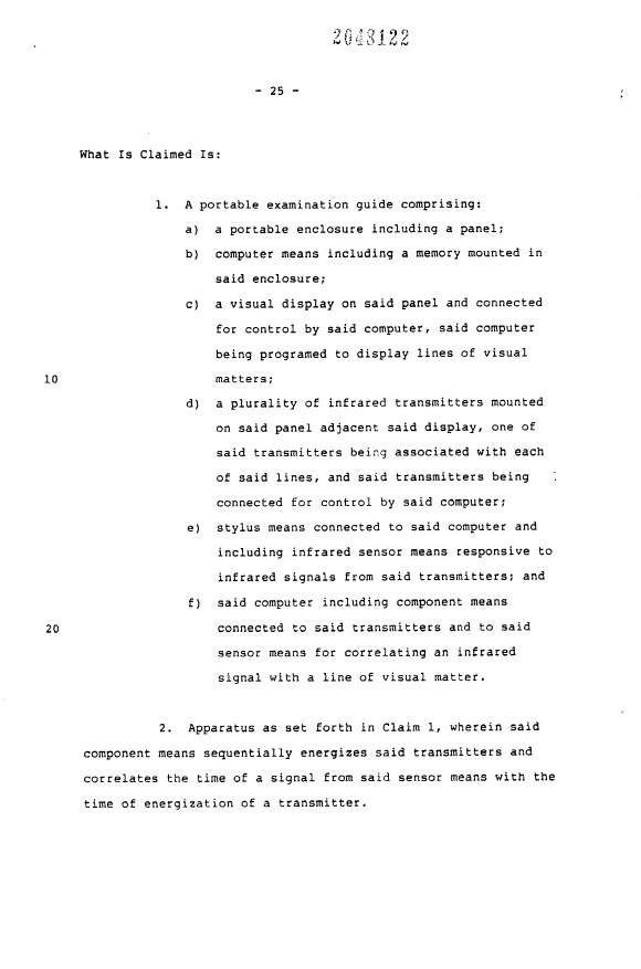 Document de brevet canadien 2048122. Revendications 19920211. Image 1 de 13