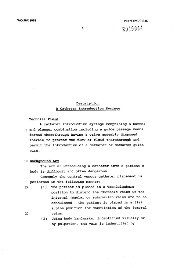 Document de brevet canadien 2049044. Description 19940521. Image 1 de 22