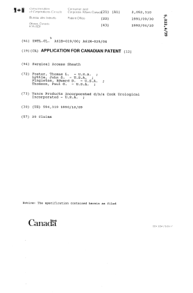 Document de brevet canadien 2052310. Page couverture 19920410. Image 1 de 1