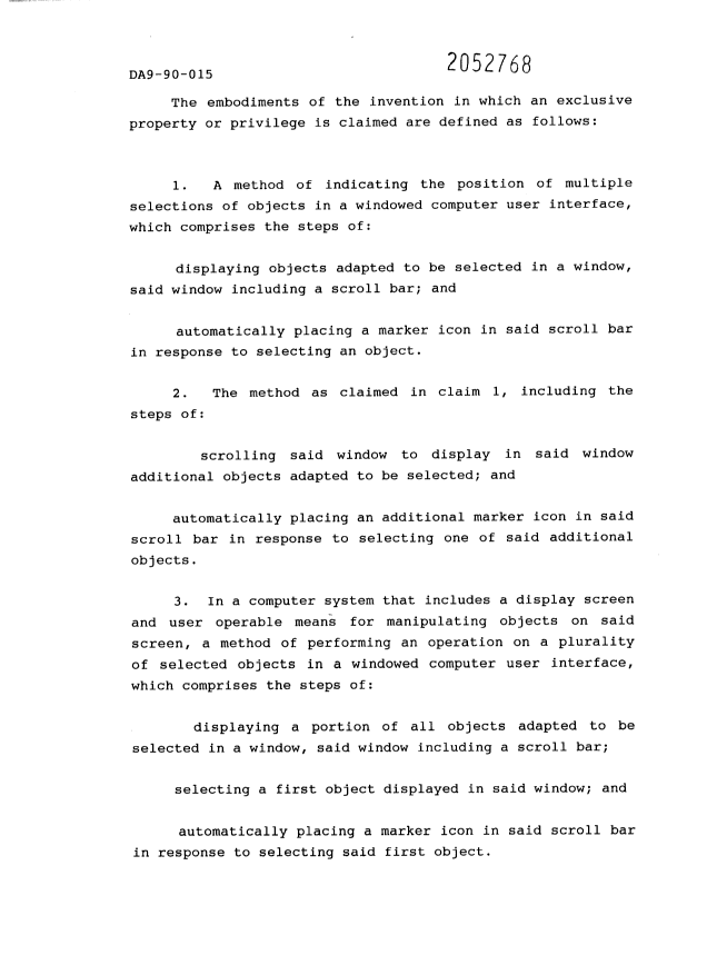 Document de brevet canadien 2052768. Revendications 19970730. Image 1 de 2