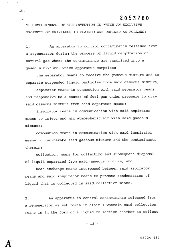Document de brevet canadien 2053760. Revendications 19971126. Image 1 de 4