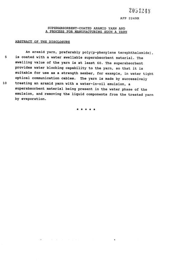 Canadian Patent Document 2054248. Abstract 19931215. Image 1 of 1