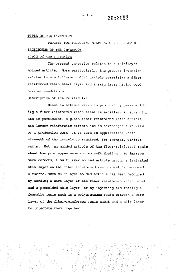 Canadian Patent Document 2058098. Description 19940205. Image 1 of 12