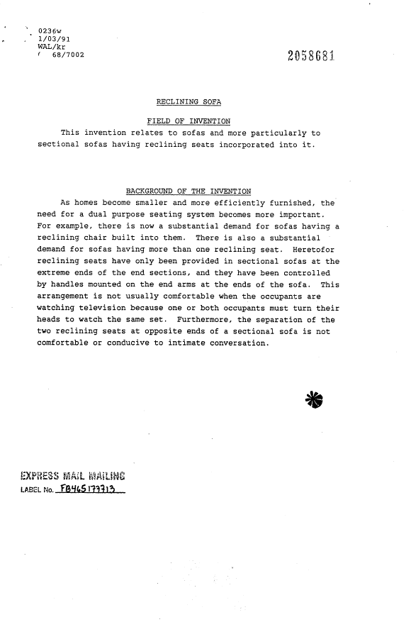 Canadian Patent Document 2058681. Description 19940716. Image 1 of 9
