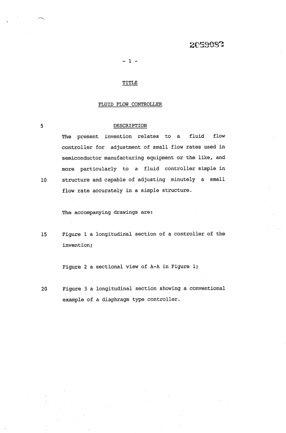 Canadian Patent Document 2059082. Description 19931204. Image 1 of 17