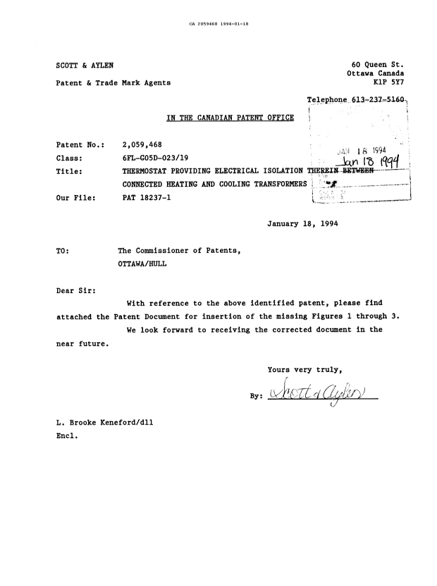 Canadian Patent Document 2059468. Prosecution-Amendment 19931218. Image 1 of 1