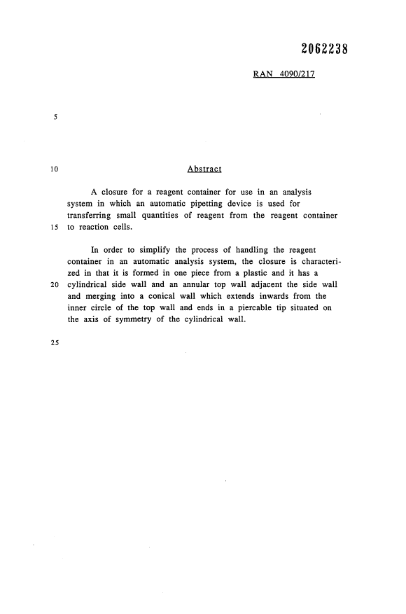Document de brevet canadien 2062238. Abrégé 19921220. Image 1 de 1