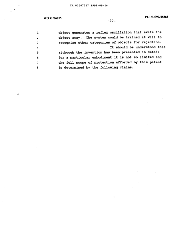 Canadian Patent Document 2067217. Description 19981123. Image 92 of 92