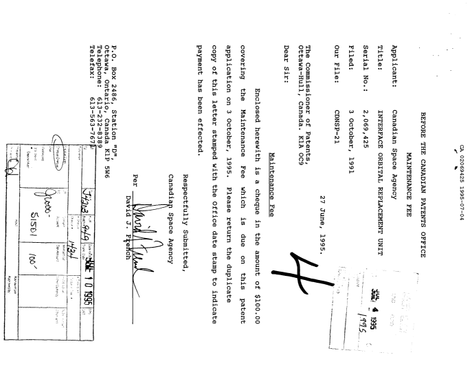 Document de brevet canadien 2069425. Taxes 19941204. Image 1 de 1