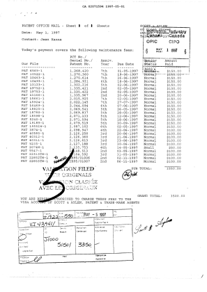 Document de brevet canadien 2071594. Taxes 19961201. Image 1 de 1