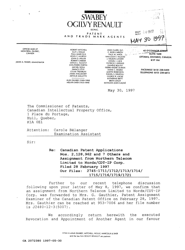 Canadian Patent Document 2072380. Correspondence 19961230. Image 1 of 2
