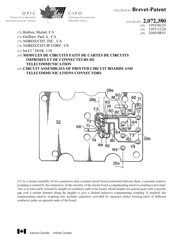 Canadian Patent Document 2072380. Cover Page 19991214. Image 1 of 1